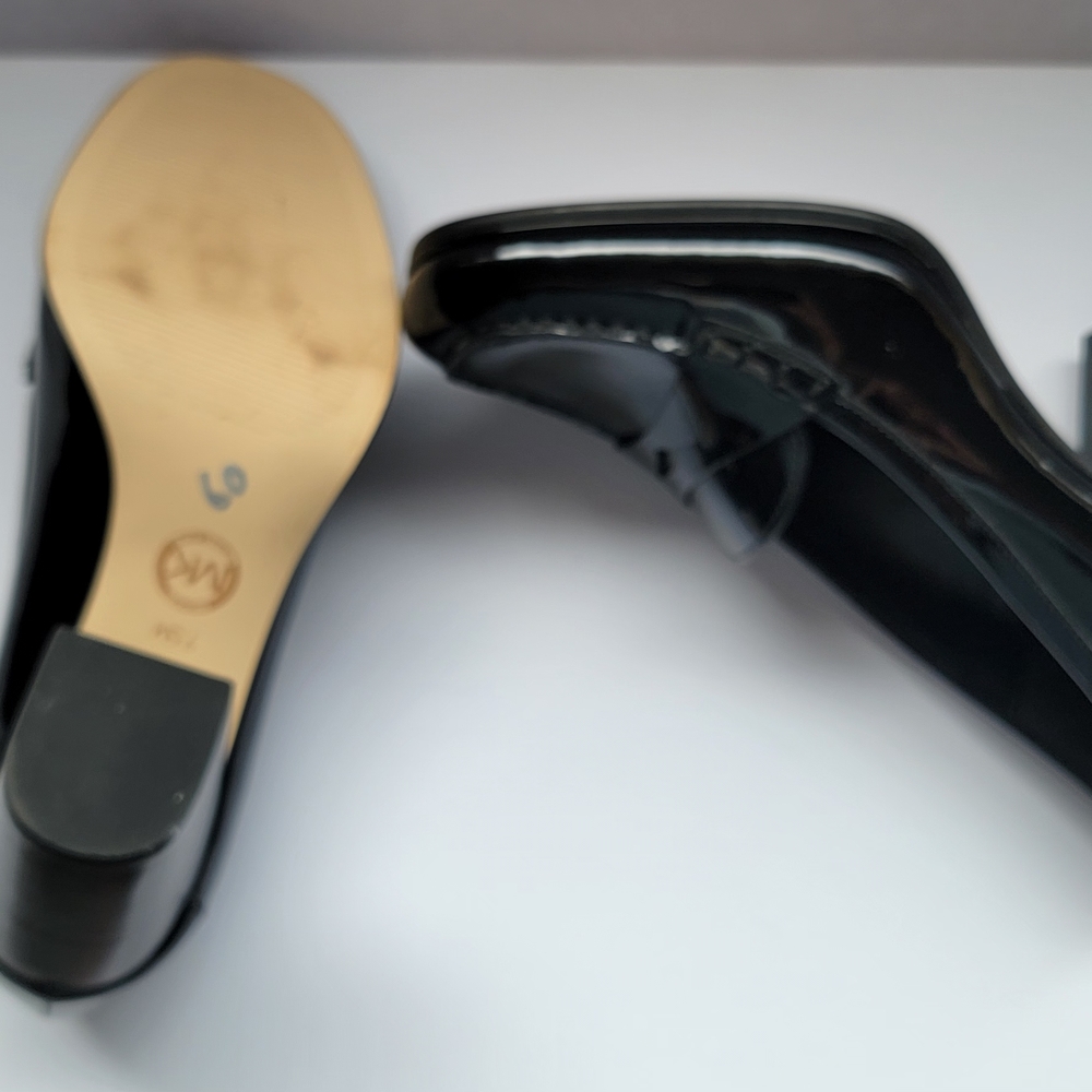 Michael Kors Black Patent Leather Heeled Loafers - Picture 3 of 4